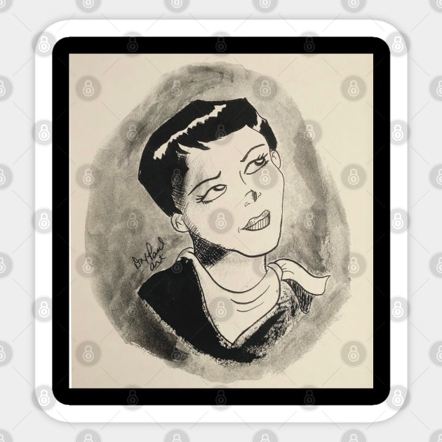 Portrait in grayscale Sticker by Dr Paul Art